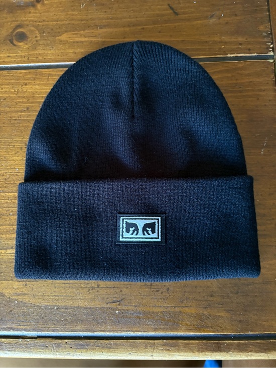 Obey Accessories - Obey Black Cuffed Knit Beanie with Logo Patch